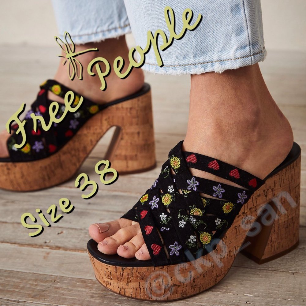 NWT Free People Lisbon Platform Mules Sz 38